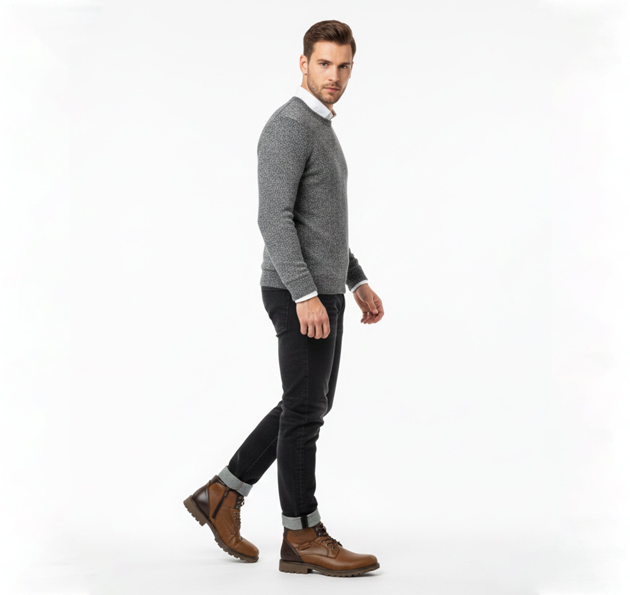Men’s Mid-High Warm Boots – Urban Retro Style