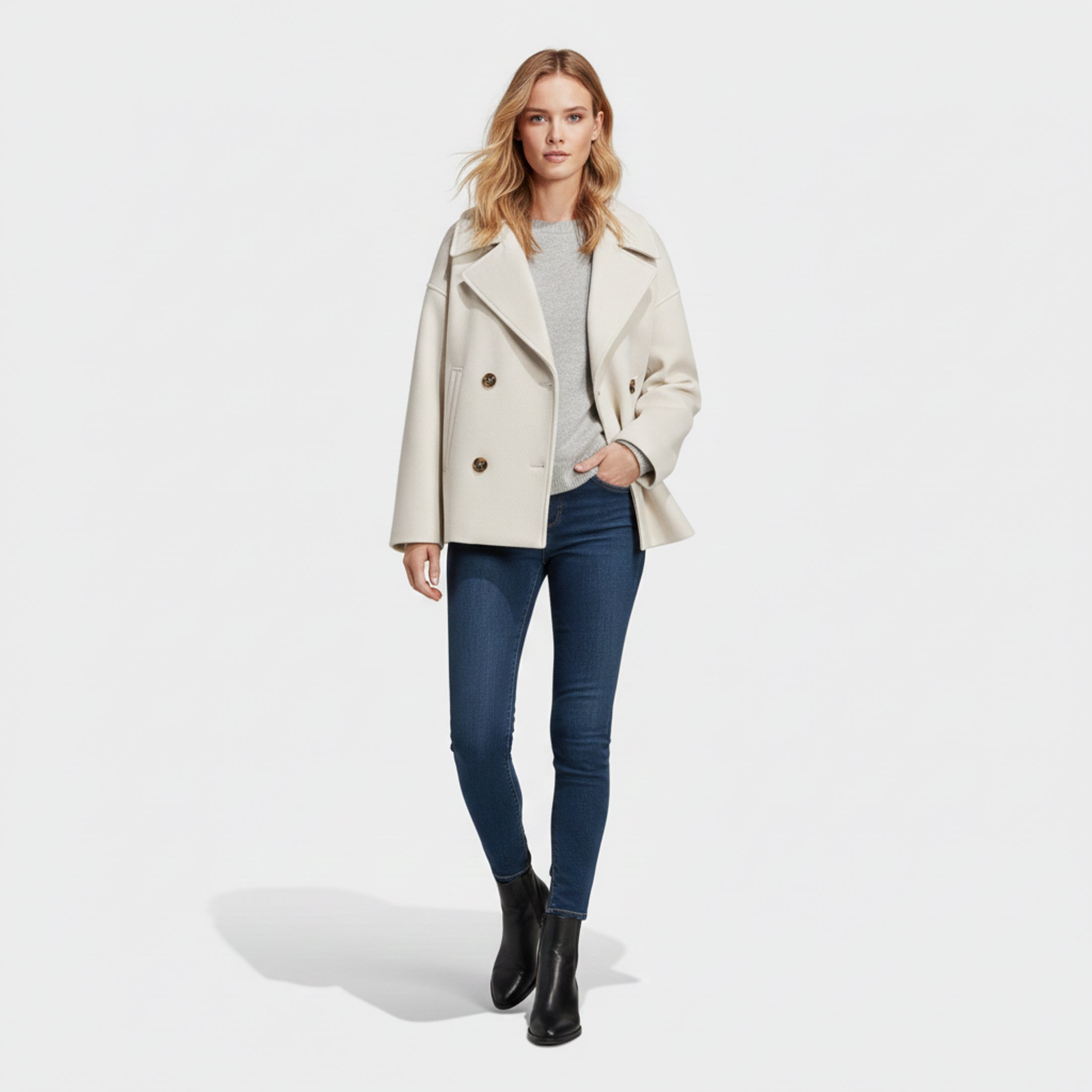 Women's Cropped Soft-Knit Blazer – Effortless Smart-Casual
